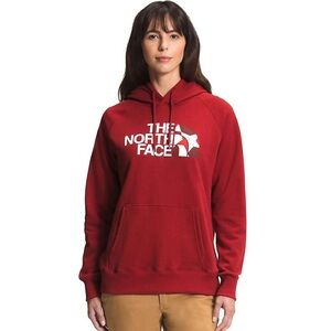 North Face Hoodie Red Half Dome Pullover Sweatshirt Size Large Hooded 2021 L Top